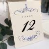 Decadent Flourish Wedding Table Numbers (Select Color/Quantity), Champagne, Navy, 1-65, Double Sided, Tent or Use in a Stand, Great for Parties & Restaurants - Made in the USA view 1