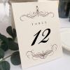 Decadent Flourish Wedding Table Numbers (Select Color/Quantity), Champagne, Chocolate, 1-55, Double Sided, Tent or Use in a Stand, Great for Parties & Restaurants view 1