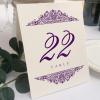 Paisley Wedding Table Numbers (Select Color/Quantity), Champagne, Eggplant, 1-55, Double Sided, Tent or Use in a Stand, Great for Parties & Restaurants - Made in the USA view 1