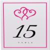 Linked Hearts and Border Wedding Table Numbers (Select Color/Quantity), White, Fuschia, 1-55, Double Sided, Tent or Use in a Stand, Great for Parties & Restaurants view 4