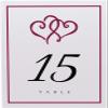 Linked Hearts and Border Wedding Table Numbers (Select Color/Quantity), White, Burgundy, 1-75, Double Sided, Tent or Use in a Stand, Great for Parties & Restaurants view 4