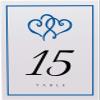 Linked Hearts and Border Wedding Table Numbers (Select Color/Quantity), White, Royal Blue, 1-65, Double Sided, Tent or Use in a Stand, Great for Parties & Restaurants view 4