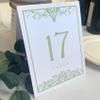 Scottish Thistle Wedding Table Numbers (Select Color/Quantity), White, Sage, 1-75, Double Sided, Tent or Use in a Stand, Great for Parties & Restaurants - Made in the USA view 1