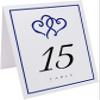 Linked Hearts and Border Wedding Table Numbers (Select Color/Quantity), White, Navy, 1-75, Double Sided, Tent or Use in a Stand, Great for Parties & Restaurants view 2