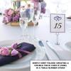 Linked Hearts and Border Wedding Table Numbers (Select Color/Quantity), White, Navy, 1-75, Double Sided, Tent or Use in a Stand, Great for Parties & Restaurants view 3