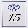 Linked Hearts and Border Wedding Table Numbers (Select Color/Quantity), White, Navy, 1-75, Double Sided, Tent or Use in a Stand, Great for Parties & Restaurants view 4