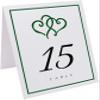 Linked Hearts and Border Wedding Table Numbers (Select Color/Quantity), White, Hunter Green, 1-70, Double Sided, Tent or Use in a Stand, Great for Parties & Restaurants view 2