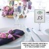 Linked Hearts and Border Wedding Table Numbers (Select Color/Quantity), White, Hunter Green, 1-70, Double Sided, Tent or Use in a Stand, Great for Parties & Restaurants view 3