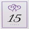 Linked Hearts and Border Wedding Table Numbers (Select Color/Quantity), White, Purple, 1-70, Double Sided, Tent or Use in a Stand, Great for Parties & Restaurants view 4