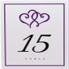 Linked Hearts and Border Wedding Table Numbers (Select Color/Quantity), White, Eggplant, 1-60, Double Sided, Tent or Use in a Stand, Great for Parties & Restaurants view 4