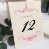 Decadent Flourish Wedding Table Numbers (Select Color/Quantity), Champagne, Fuschia, 1-75, Double Sided, Tent or Use in a Stand, Great for Parties & Restaurants - Made in the USA view 1