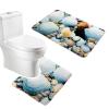 Amagical 2 Piece Bath Mat Set Colorful Seashell Toilet Rug Bathroom Contour Mat U-Shaped Mat view 1
