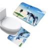 Amagical 2 Piece Bath Mat Set Toilet Rug Bathroom Contour Mat Non Slip Dolphin Sea Beach Pattern (Blue) view 1