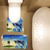 Amagical 2 Piece Bath Mat Set Toilet Rug Bathroom Contour Mat Non Slip Dolphin Sea Beach Pattern (Blue) view 2