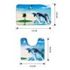 Amagical 2 Piece Bath Mat Set Toilet Rug Bathroom Contour Mat Non Slip Dolphin Sea Beach Pattern (Blue) view 3