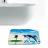 Amagical 2 Piece Bath Mat Set Toilet Rug Bathroom Contour Mat Non Slip Dolphin Sea Beach Pattern (Blue) view 4