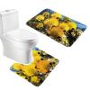 2 Piece Bath Mat Set Toilet Rug Bathroom Contour Mat Non Slip (Yellow) view 1