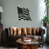 Decal Serpent Waving USA Flag Patriotic Vinyl Wall Mural Decal Home Decor Sticker (Black) view 1