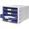 HAN 1011-X-14, Impuls Drawer Set, New! Innovative, Attractive Design of Superior Quality. with Large Inscription Label und 4 Open Drawers, Light-Grey/Blue view 2