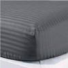 16-20 inches Extra Fit Deep Pocket 400 Thread Count 100% Pima Cotton Hotel Finish Adjustable Room 1-Piece- Fitted- Sheet Both Pattern Solid/Stripe (Queen, Stripe,Elephant Grey). view 1