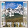 WallPix 36x50 / 36 x 50 Montana Glacier National Park 3D Window View Wall Sticker Decal Mural - Peel and Stick - Made from Tear-Proof, Easy-to-Clean, Durable Bubble Free Material view 1