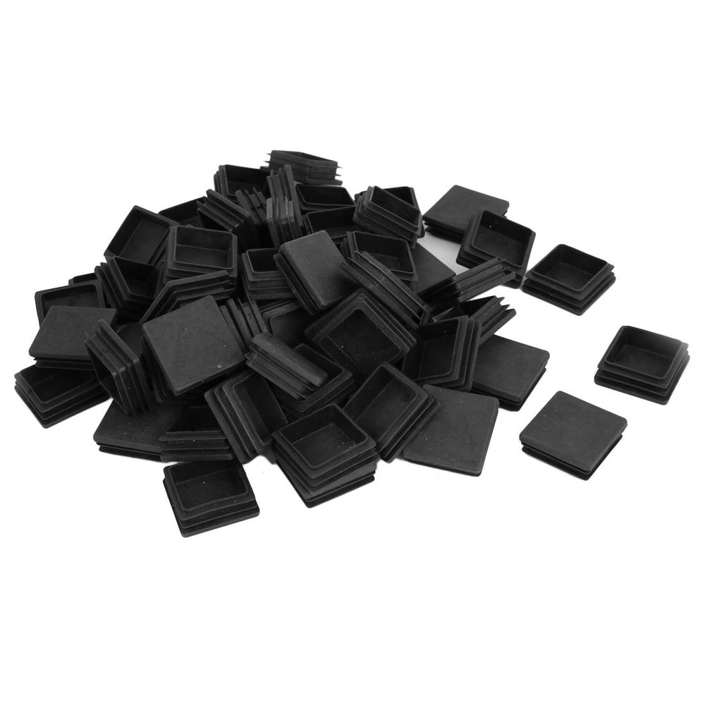 uxcell 40mm x 40mm Plastic Square Blanking End Caps Tubing Tube Insert 100pcs