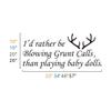 MairGwall GECKOO Nursery Decor-I'd Rather Be Belowing Grunt Calls Than Playing Baby Dolls-Deer Decal Antlers Vinyl Kids Wall Murals(Black, X-Large) view 3