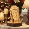 Bethlehem Handicrafts Wooden Bust of Jesus' Head Carved from Olive Wood in The Holy Land 5.9" Tall ; Jesus Statue Figurine view 1
