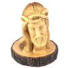 Bethlehem Handicrafts Wooden Bust of Jesus' Head Carved from Olive Wood in The Holy Land 5.9" Tall ; Jesus Statue Figurine view 2