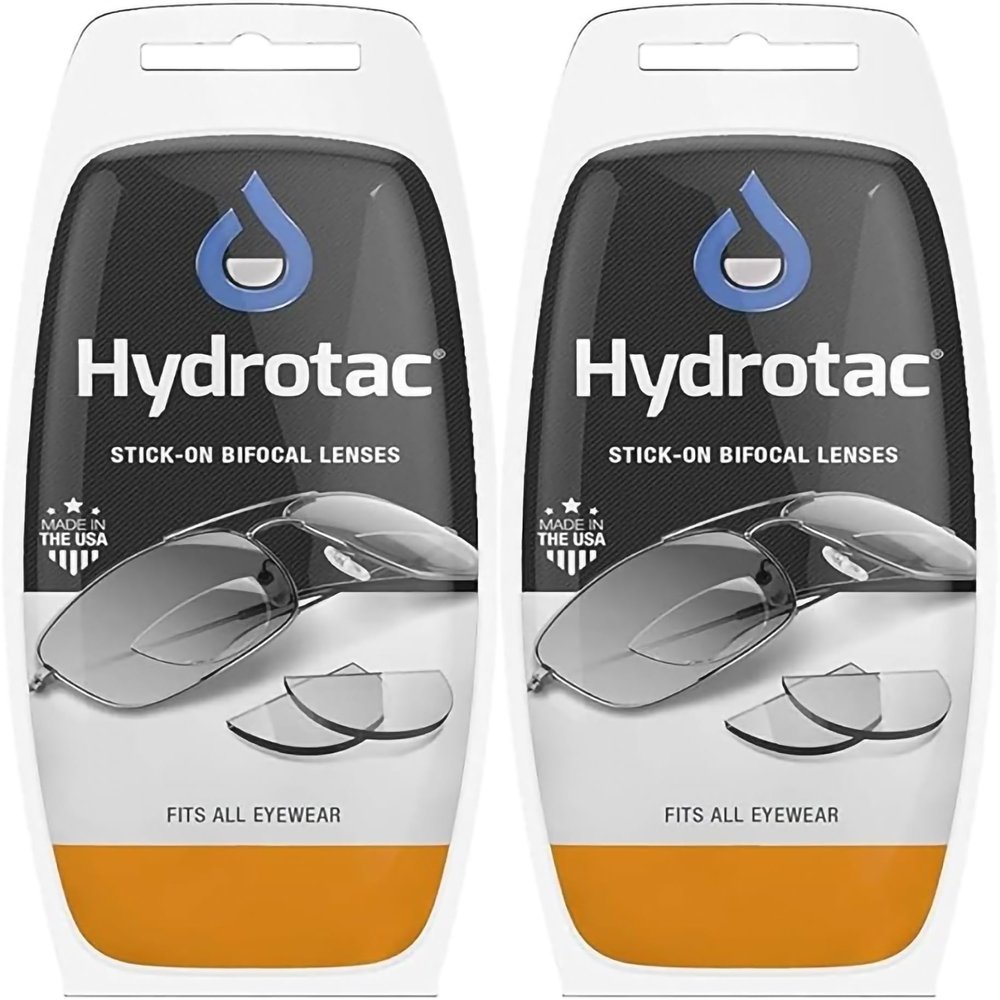 Hydrotac OPTX 20/20 Stick On Magnification Reusable Bifocal Lenses - +2.50 Diopter (Pack of 2)
