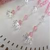 25 Pc Clear Pink Color Baptism Favors with Angels Mini Rosaries Silver Plated Acrylic Beads/Recuerditos De Bautismo/Christening Favors/Decenarios/Decades/Finger Rosaries view 2