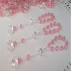 25 Pc Clear Pink Color Baptism Favors with Angels Mini Rosaries Silver Plated Acrylic Beads/Recuerditos De Bautismo/Christening Favors/Decenarios/Decades/Finger Rosaries view 4