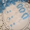 25 Pc Blue Color Baptism Favors with Angels Mini Rosaries Blue Plated Acrylic Beads/Recuerditos De Bautismo/Christening Favors/Decenarios/Decades/Finger Rosaries view 1