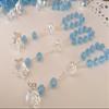 25 Pc Blue Color Baptism Favors with Angels Mini Rosaries Blue Plated Acrylic Beads/Recuerditos De Bautismo/Christening Favors/Decenarios/Decades/Finger Rosaries view 2