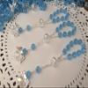 25 Pc Blue Color Baptism Favors with Angels Mini Rosaries Blue Plated Acrylic Beads/Recuerditos De Bautismo/Christening Favors/Decenarios/Decades/Finger Rosaries view 3