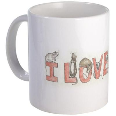 11 ounce Mug - I LOVE RATS Mug - S White "