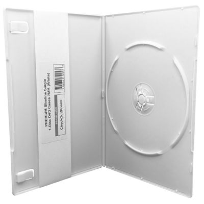 CheckOutStore (20) Premium Slimline Single 1-Disc DVD Cases 7mm (White)