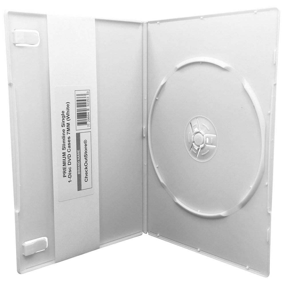 CheckOutStore (20) Premium Slimline Single 1-Disc DVD Cases 7mm (White)