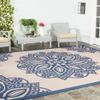 SAFAVIEH Washable Rug Outdoor Courtyard Collection - 9' x 12', Beige & Navy, Non-Shedding & Easy Cleaning, Ideal for Patio, Backyard, Mudroom (CY6139-258) view 1