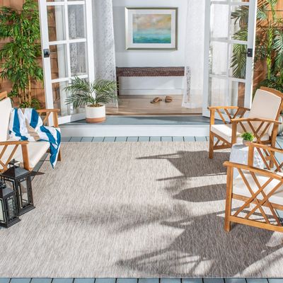 SAFAVIEH Washable Rug Outdoor Courtyard Collection - 9' x 12', Beige & Beige, Non-Shedding & Easy Cleaning, Ideal for Patio, Backyard, Mudroom (CY8522-36311)