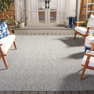 SAFAVIEH Washable Rug Outdoor Courtyard Collection - 8' x 11', Grey, Non-Shedding & Easy Cleaning, Ideal for Patio, Backyard, Mudroom (CY8522-36811)