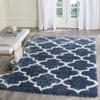 SAFAVIEH Area Rug 8x10 - Montreal Shag Collection - Large - Blue & Ivory, Trellis Pattern, Non-Shedding & Easy Cleaning, Ultra Plush Thick Pile, Ideal for Living Room, Bedroom, Dining Space (SGM832A) view 1