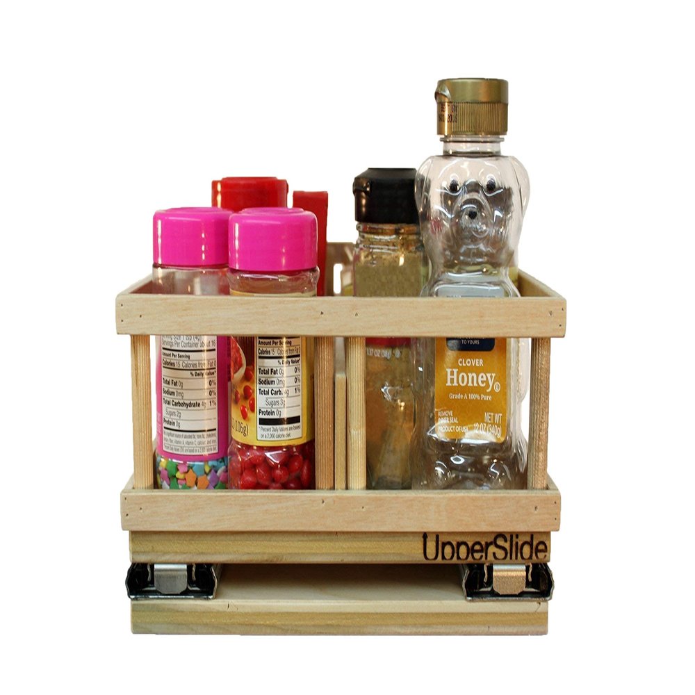 Upper Cabinet Pull Out Sliding Shelf Small Spice Rack for Upper Cabinet Storage - Fits Most 12 Inch Cabinets (UpperSlide Cabinet Pullouts Model #US 303S)