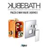 Aqua Piazza Brass Shower Set W/ 12 Square Rain Shower, Handheld And 4 Body Jets view 2