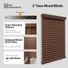 DEZ FURNISHINGS Cordless 2" Faux Wood Blind, 55" W x 48" H, Dark Oak view 2