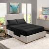 26-30 inches Extra Fit Deep Pocket Hotel Finish Adjustable Room 1-Piece- Fitted- Sheet Both Pattern Solid/Stripe 500 Thread Count 100% Pima Cotton (King, Solid,Black). view 1