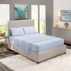 26-30 inches Extra Fit Deep Pocket Hotel Finish Adjustable Room 1-Piece- Fitted- Sheet Both Pattern Solid/Stripe 500 Thread Count 100% Pima Cotton (Full, Solid, Sky Blue). view 1