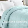 puredown Blankets King Size - Soft Lightweight Down Blanket for Bed, Cozy Warm Luxury Bed Blanket with Satin Trim, Blue (108"X90") view 3