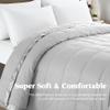puredown Blankets King Size - Soft Lightweight Down Blanket for Bed, Cozy Warm Luxury Bed Blanket with Satin Trim, Light Grey (108"X90") view 3