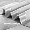 puredown Blankets King Size - Soft Lightweight Down Blanket for Bed, Cozy Warm Luxury Bed Blanket with Satin Trim, Light Grey (108"X90") view 4